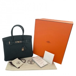 Hermes Vert Rousseau Togo Leather Gold Hardware Birkin 30 Bag