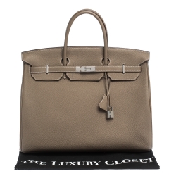 Hermes Etoupe Grey Togo Leather Palladium Hardware Birkin 40 Bag