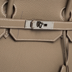 Hermes Etoupe Grey Togo Leather Palladium Hardware Birkin 40 Bag