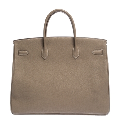 Hermes Etoupe Grey Togo Leather Palladium Hardware Birkin 40 Bag