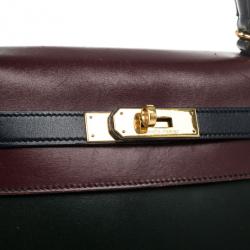 Hermes Vintage Tricolor Box Calf Kelly 32