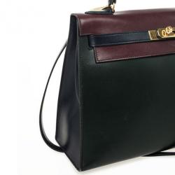 Hermes Vintage Tricolor Box Calf Kelly 32