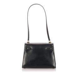 Hermes Black Calf Leather Gold Hardware Mini Box Kelly 20 Bag