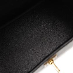 Hermes Black Calf Leather Gold Hardware Mini Box Kelly 20 Bag