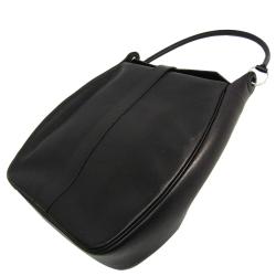 Pre Owned Hermes Black Leather Evergrain Rugby Shoulder Bag