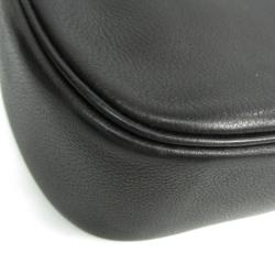 Pre Owned Hermes Black Leather Evergrain Rugby Shoulder Bag