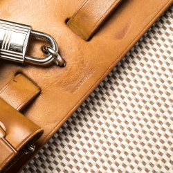 Pre Owned Hermes Beige/Natural Canvas and Leather 2 in 1 Herbag 31