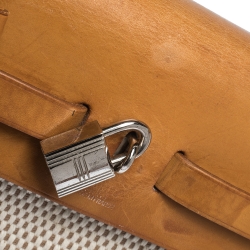 Pre Owned Hermes Beige/Natural Canvas and Leather 2 in 1 Herbag 31