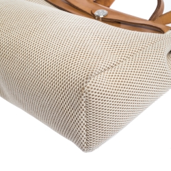 Pre Owned Hermes Beige/Natural Canvas and Leather 2 in 1 Herbag 31
