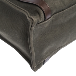 Pre Owned Hermes Green Canvas and Vache Hunter Leather Cabalicol Bag