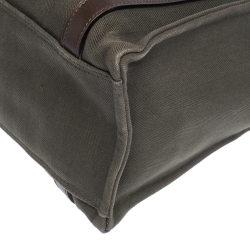 Pre Owned Hermes Green Canvas and Vache Hunter Leather Cabalicol Bag