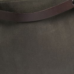 Pre Owned Hermes Green Canvas and Vache Hunter Leather Cabalicol Bag