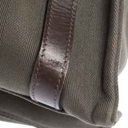 Pre Owned Hermes Green Canvas and Vache Hunter Leather Cabalicol Bag