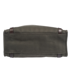 Pre Owned Hermes Green Canvas and Vache Hunter Leather Cabalicol Bag