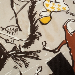 مملوكة مسبقًا Hermes Multicolor Printed Canvas and Leather Finish Beach Bag