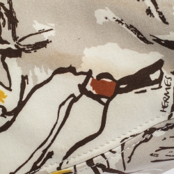 مملوكة مسبقًا Hermes Multicolor Printed Canvas and Leather Finish Beach Bag