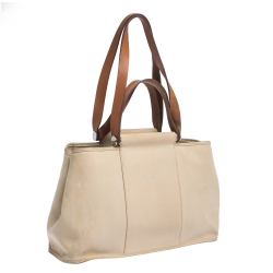 Pre Owned Hermes Beige Canvas Cabag Elan Tote