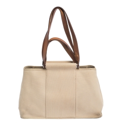 Pre Owned Hermes Beige Canvas Cabag Elan Tote