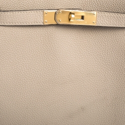 Pre Owned Hermes Gris Tourterelle Togo Leather So Kelly 22 Bag