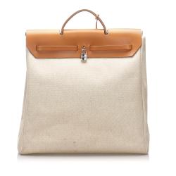 Pre Owned Hermes Beige Toile Canvas Herbag Shoulder Bag