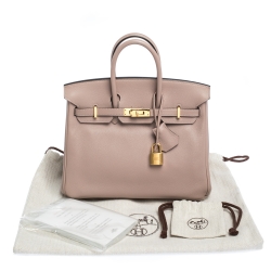 Hermes Glycine Evercolor Leather Gold Hardware Birkin 25 Bag