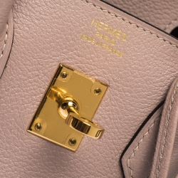 Hermes Glycine Evercolor Leather Gold Hardware Birkin 25 Bag