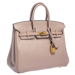 Hermes Glycine Evercolor Leather Gold Hardware Birkin 25 Bag