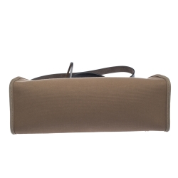 Pre Owned Hermes Blue Nuit/Khaki Canvas and Leather Herbag Zip 31 Bag