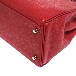 Pre Owned Hermes Rouge Casaque Togo Leather Gold Hardware Kelly Retourne 35 Bag