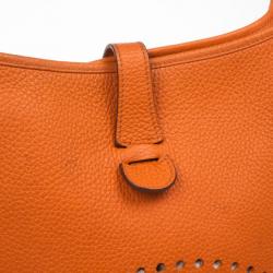 مملوكة مسبقًا Hermes Orange Evelyne III GM Bag