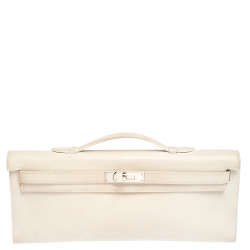 HERMÈS A CAPUCINE CHÈVRE LEATHER KELLY CUT WITH PALLADIUM HARDWARE:  Photo, Price. Lot 31 from the auction catalog from 17.11.2020: Buy online