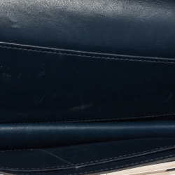 Pre Owned Hermes Blue De Galice Box Calf Leather Palladium Hardware Verrou Clutch