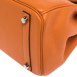 Hermes Orange Togo Leather Palladium Hardware Birkin 30 Bag
