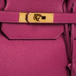 Hermes Raspberry Togo Leather Gold Hardware Birkin 40 Bag