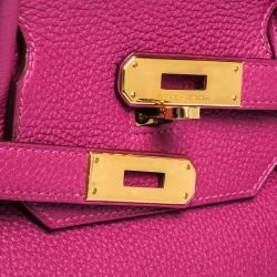 Hermes Raspberry Togo Leather Gold Hardware Birkin 40 Bag