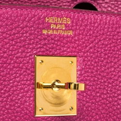 Hermes Raspberry Togo Leather Gold Hardware Birkin 40 Bag