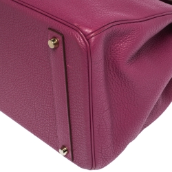 Hermes Raspberry Togo Leather Gold Hardware Birkin 40 Bag