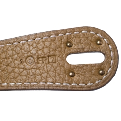 Pre Owned Hermes Natural Sable Clemence Leather Gold Hardware Lindy 34 Bag