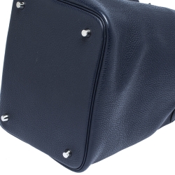 Pre Owned Hermes Blue Nuit Togo Leather Picotin Lock MM Bag