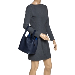 Pre Owned Hermes Blue Nuit Togo Leather Picotin Lock MM Bag