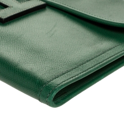 Pre Owned Hermes Cactus Courchevel Leather Jige PM Clutch