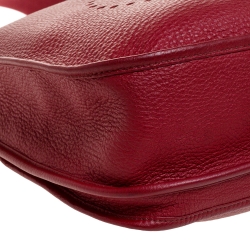 Pre Owned Hermes Rouge Casaque Clemence Leather Evelyne III GM Bag