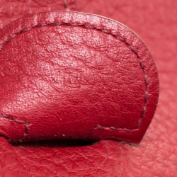 Pre Owned Hermes Rouge Casaque Clemence Leather Evelyne III GM Bag