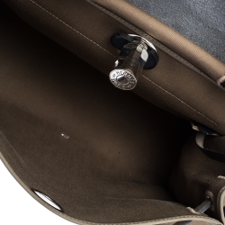 Pre Owned Hermès Bleu Indigo/Khaki Canvas and Leather Herbag Zip 31 Bag
