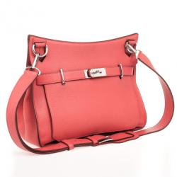Pre Owned Hermes Rose Jaipur Taurillon Clemence Leather Jypsiere 34 Bag