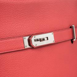 Pre Owned Hermes Rose Jaipur Taurillon Clemence Leather Jypsiere 34 Bag
