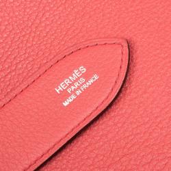 Pre Owned Hermes Rose Jaipur Taurillon Clemence Leather Jypsiere 34 Bag
