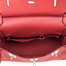 Pre Owned Hermes Rose Jaipur Taurillon Clemence Leather Jypsiere 34 Bag