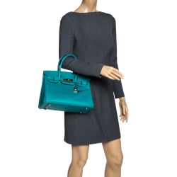 Hermes Vert Veronese Epsom Leather Gold Hardware Birkin 30 Bag