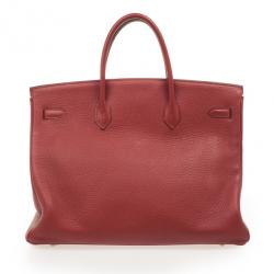 Hermes Rouge Garance Birkin Clemence 40 CM